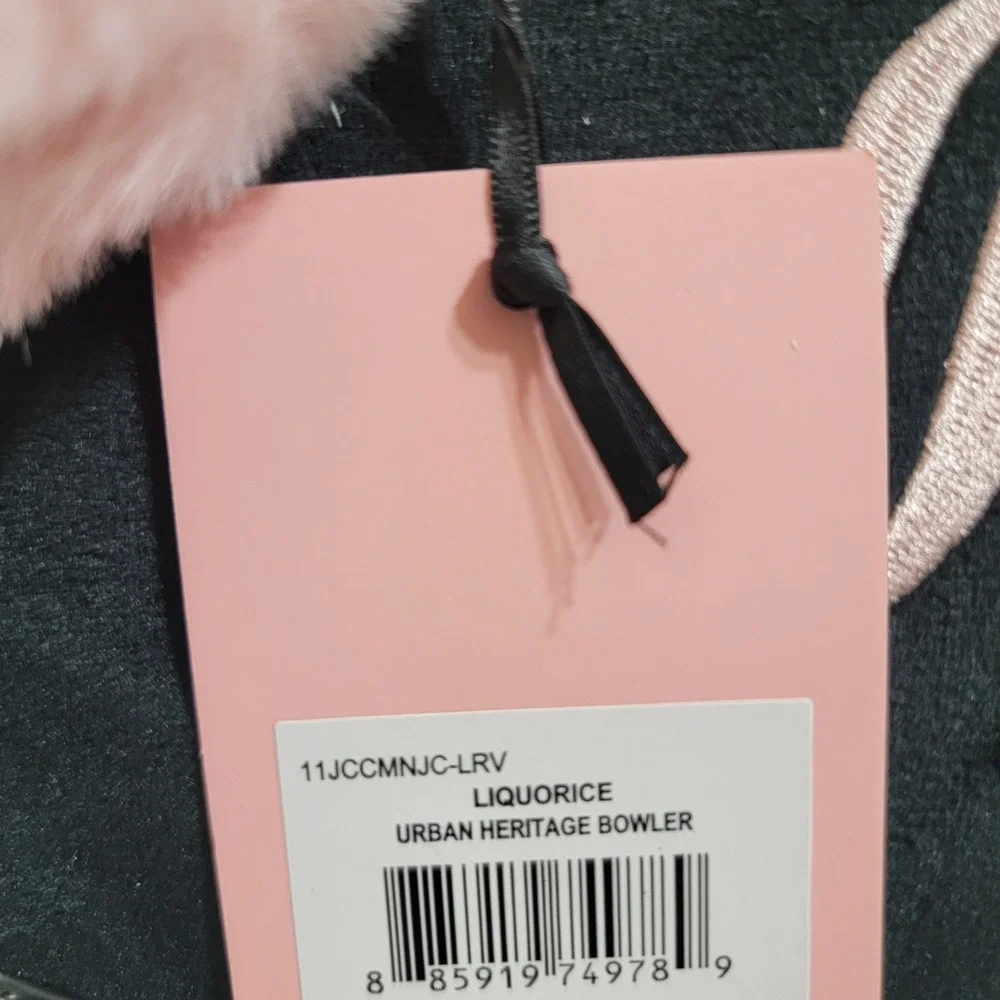 Juicy Couture Urban Heritage Bowler Bag VELOUR With Heart POM Bag Charm & WALLET